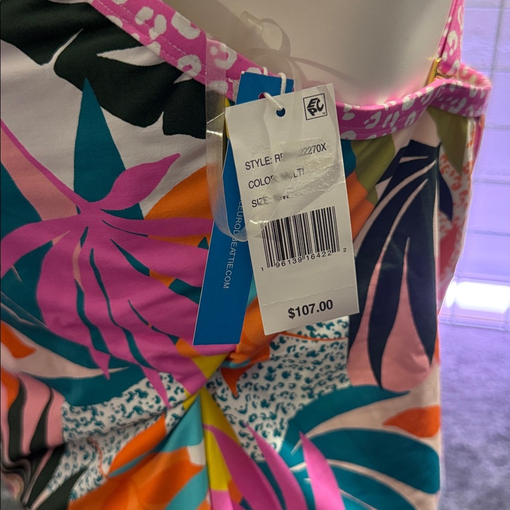 Bleu Rod Beattie Multicolor Tropical Bikini Top - Picture 2 of 3